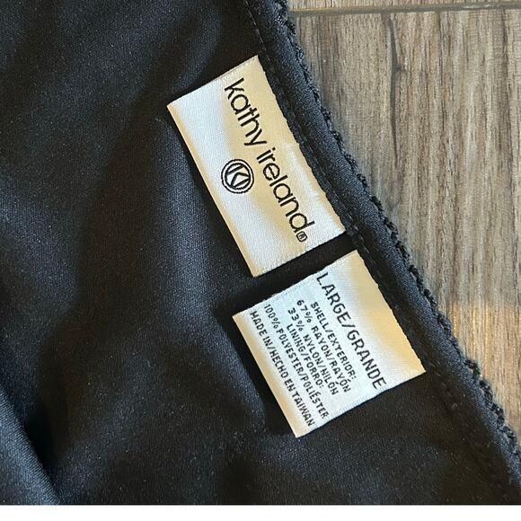 Vintage 90s Black Brown Lace Overlay Skirt Gothic Size Large - Picture 2 of 2